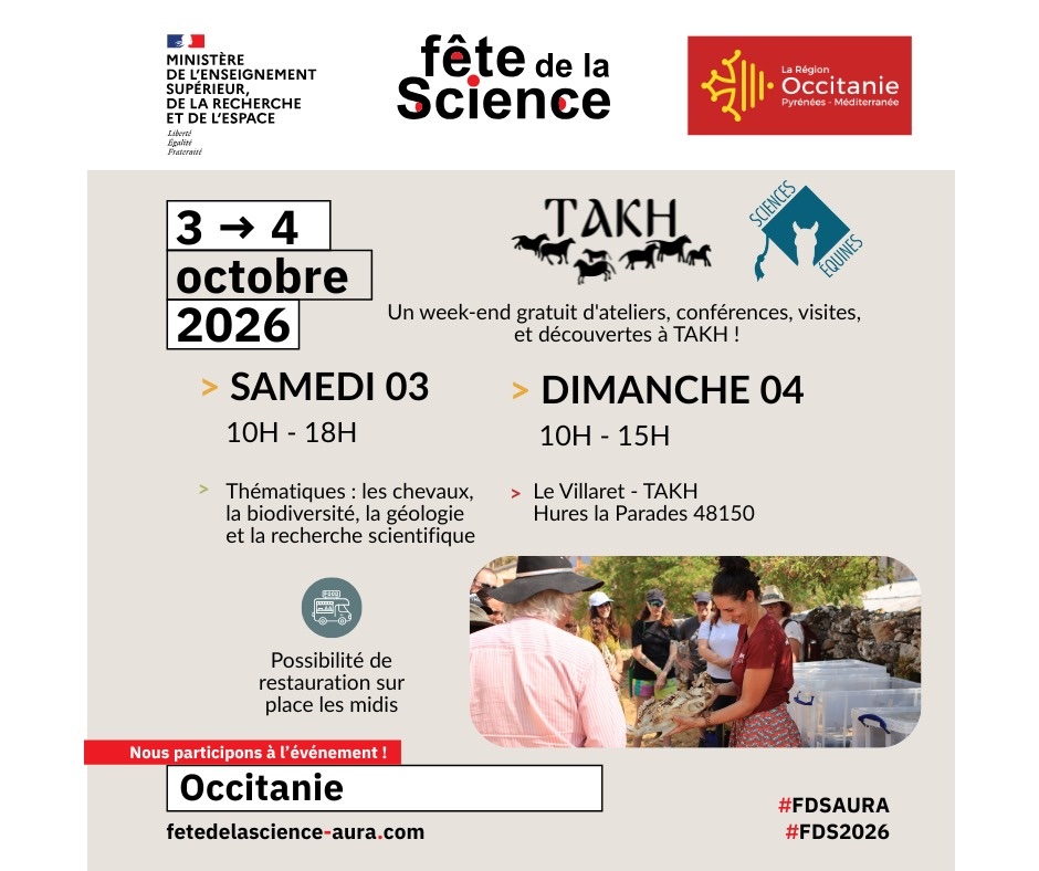 Fête de la science les 3 et 4 octobre 2026 à l'Association Takh sur le causse Méjean